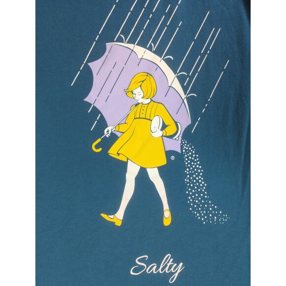 ORTON Women’s XS Graphic “Salty” Umbrella Cartoon Tee 60% Cotton 40% Polyester - Picture 4 of 8